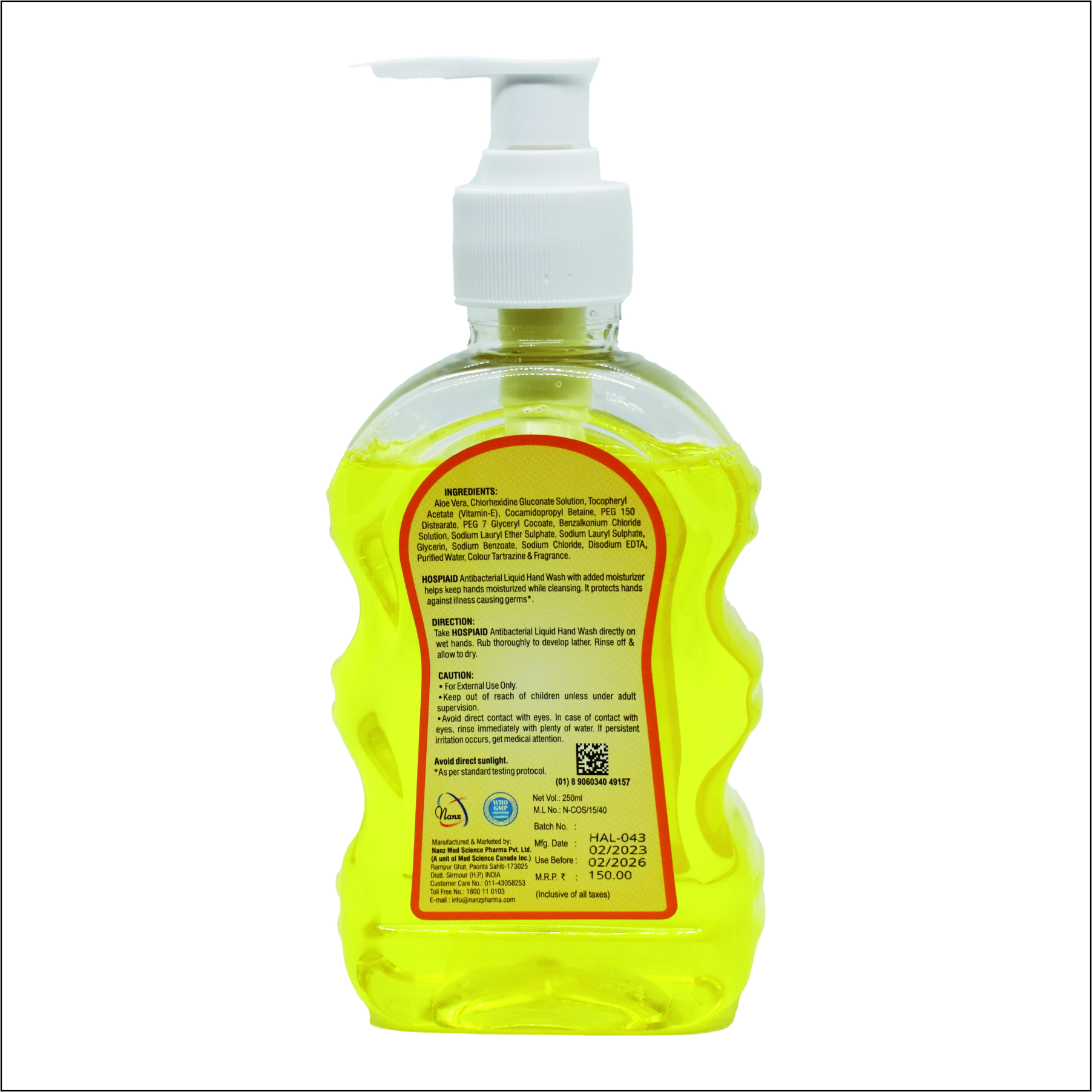 Hospiaid hand wash lemon